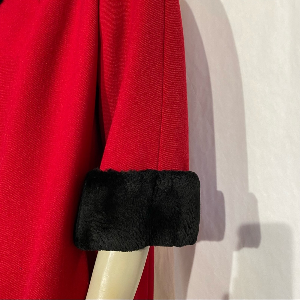 Vintage Red and Black Wool Coat - Picture 14 of 14